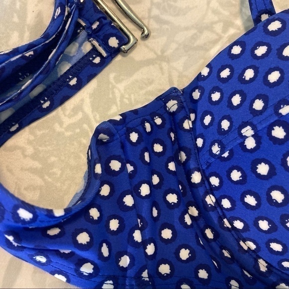 𝅺point ZERO BLUE POLKA DOT PADDED BIKINI TOP-Size 6 - Picture 5 of 8
